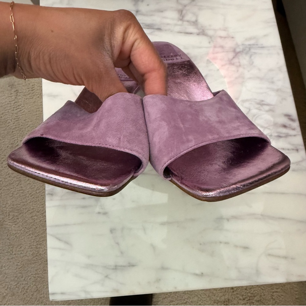 Jeffrey Campbell Mr Big Sandals In Viola Suede And Leather - Picture 4 of 8
